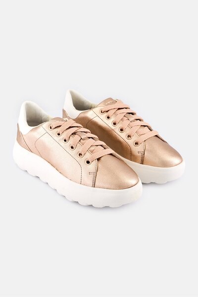 Geox Women Spherica Ecub Lace Up Sneakers, Rose Gold