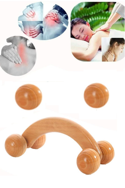 Bundera Ahşap Masaj Rulosu Sırt Kası Rulosu Ahşap Terapisi Ahşap Masaj Aleti Kas Gerginliğine Vücut Rulosu