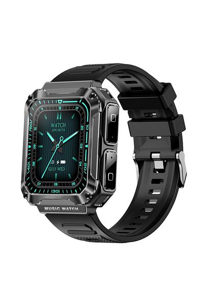 USSPY Smartwatch with built-in Bluetooth headphones, USSPY, 1.96-inch HD display, black