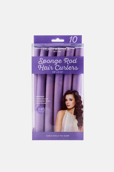 Ruby & Millie 10 Pcs Sponge Rod Hair Curler, Purple