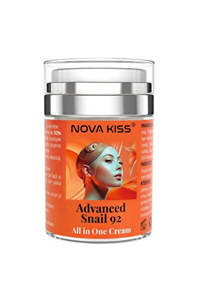 NOVA KISS Cremă de piele cu 92% secreție de melc filtrată, NOVA KISS® Advanced Snail 92 All In One, 100 g