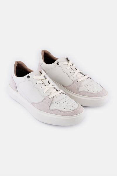 Geox Men U Deiven Lace Up Casual Shoes, Off White