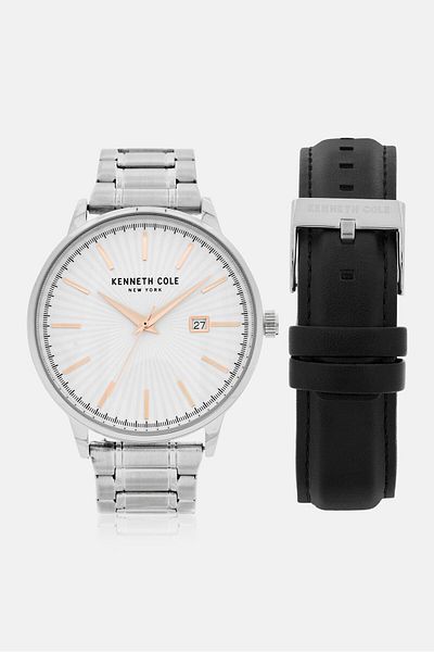 Kenneth Cole Men KCWGH2653861 Stainless Steel Watch 44 mm, Silver