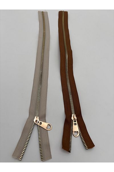 kumasfabrik (45 cm) 2 Pieces of Zipper/Bag Zipper/Bag Accessory/S.Kahve-Beige Color