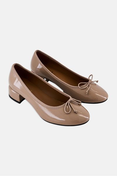 Geox Women D Floretia A Slip On Heeled Ballet Flats, Taupe