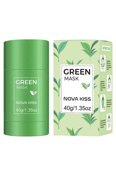 NOVA KISS ® Stick Mask With Green Tea Extract, Clay, Against Acne, Excess Sebum, Anti Blackheads,40 G