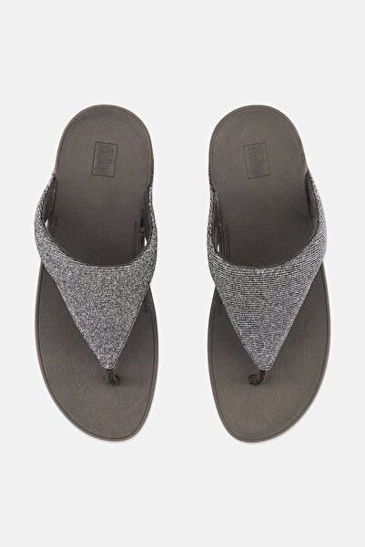 Fitflop Women Slip On Textured Sandal, Grey