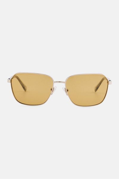 Guess Men GU0011732E59 Square Polarized Sunglasses, Gold