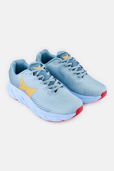 Tapout Men Brand Logo Lace Up Running Shoes, Blue