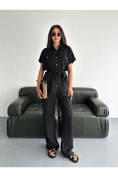 Noa Noa Rivet Detailed Shirt Pants Set