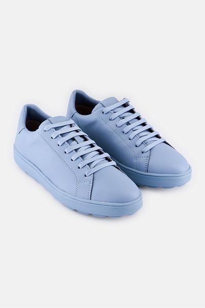 Geox Women D Spherica Lace Up Sneakers, Light Blue
