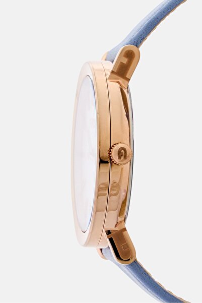 FURLA Women WW00003005L3 Leather Analog Watch 38 mm, Light Blue