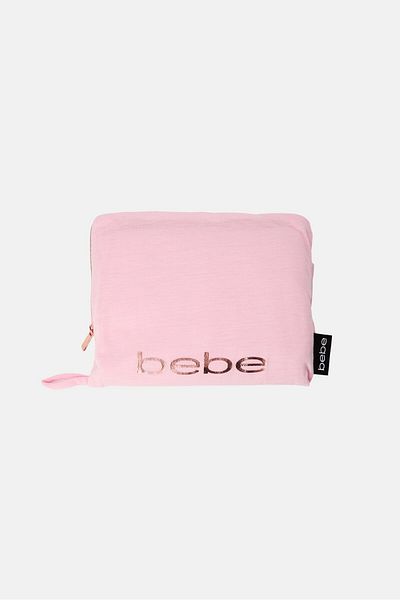 Bebe 2 Pcs Brand Logo Jersey Knit Travel Blanket Set, Pink