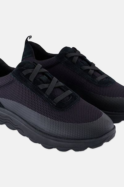 Geox Men U Spherica A Lace Up Sneakers, Black