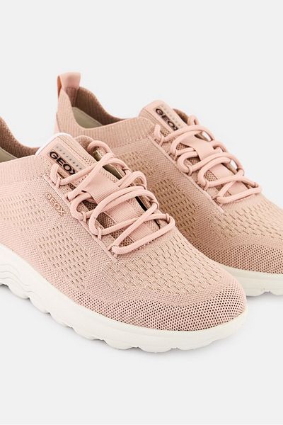 Geox Women D Spherica Lace Up Casual Shoes, Light Pink