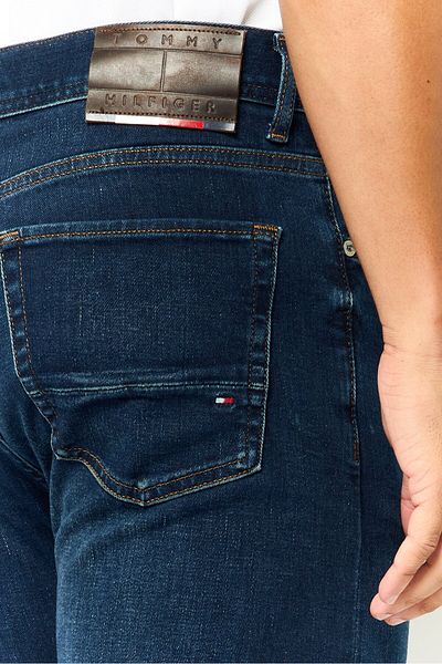Tommy Hilfiger Men Regular Fit Washed Stretchable Jeans, Navy