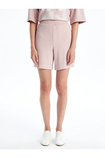 LC Waikiki Pink Women's Elastic Waist Plain Shorts
