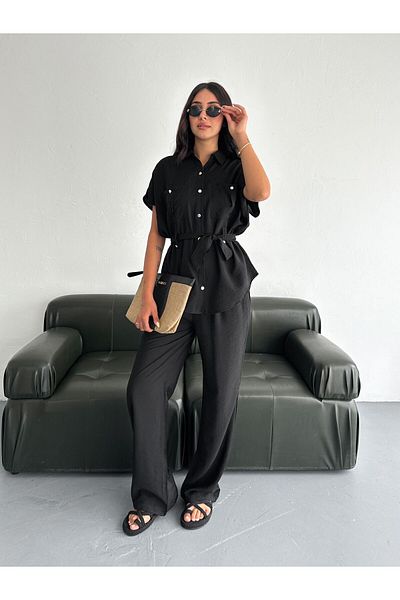 Noa Noa Rivet Detailed Shirt Pants Set