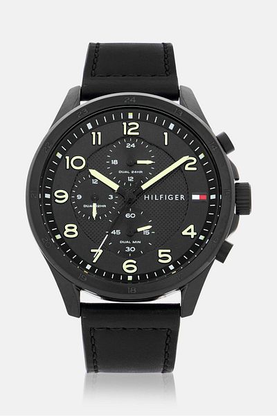 Tommy Hilfiger Men 1792004 Analog Leather watch 45 mm, Brown