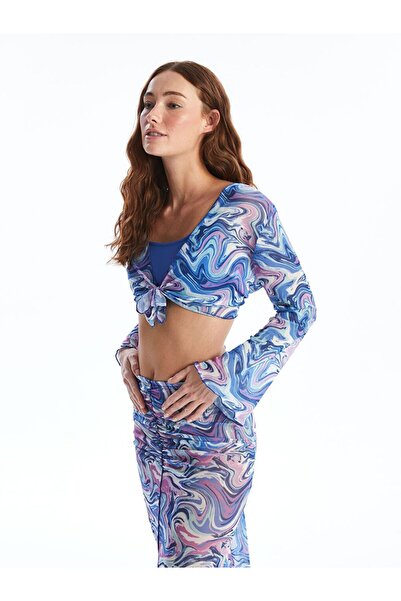 LC Waikiki Shawl Collar Patterned Long Sleeve Women's Kimono
