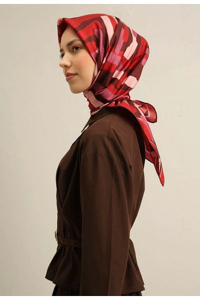 Armine Μεταξωτό φουλάρι Tivil 9303-83 Κόκκινο Μικτό Μοτίβο