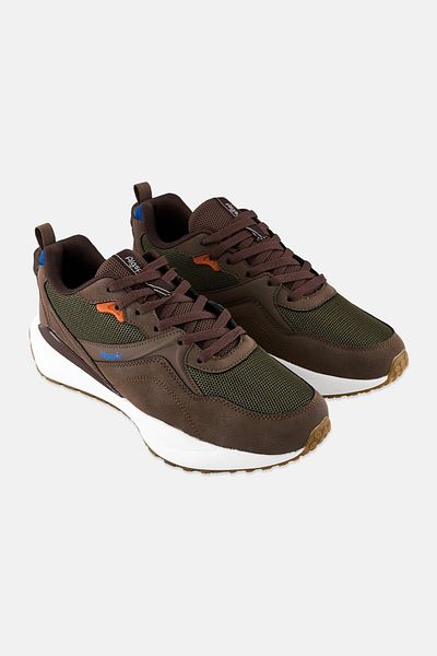 Algspar Men Brand Logo Lace Up Hiking Shoes, Multicolor