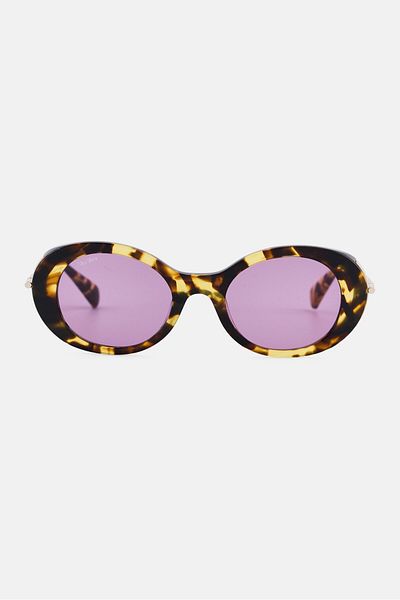 Max Mara Women MM0080 Round Sunglasses, Brown