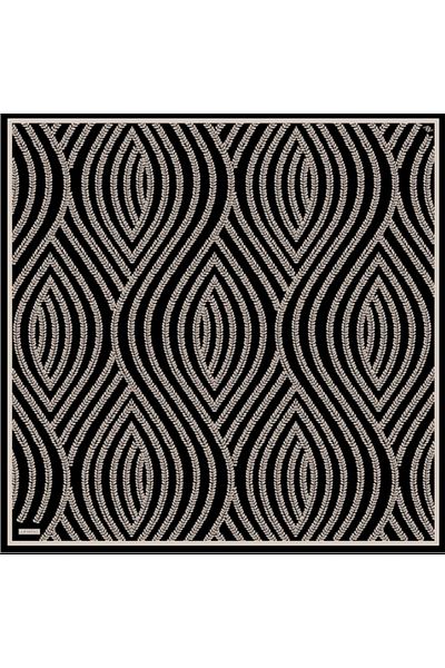 Armine Sura Silk Scarf 9351-57 Black Mixed Pattern