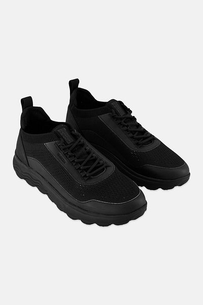 Geox Men U Spherica A Lace Up Sneakers, Black