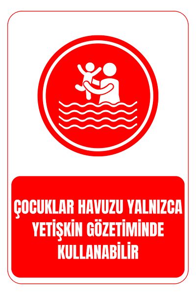 Girl Power 35X50 Kids Can Use in Pool Adult Surveillance 3 mm Foil Print Warning Sign on Dekota