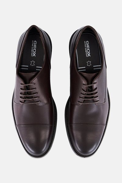 Geox Men Lace Up Formal Shoes, Coffee Brown