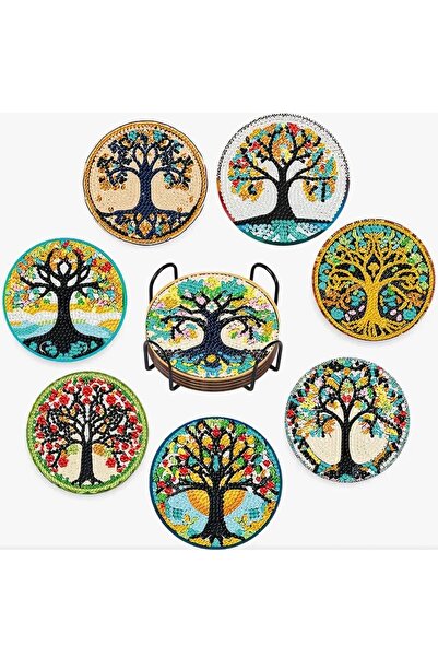 BGA elmas boyama bardak altlığı seti yetişkinler ve çocuklar için eğlenceli e...