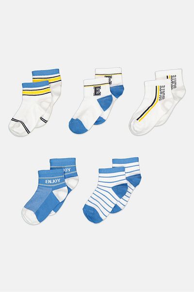 RBX Kids Boy 5 Pair Quarter Socks, Multicolor