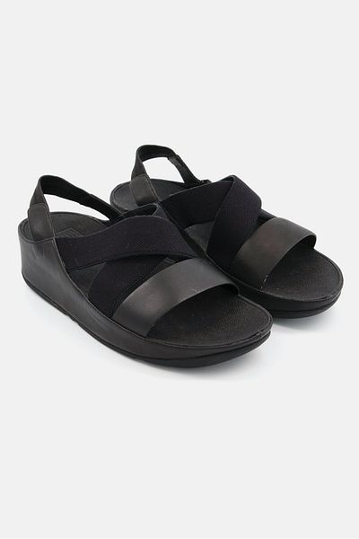Fitflop Women Slingback Leather Sandal, Black
