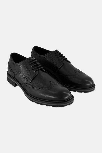Geox Men U Walk Pleasure C Lace Up Leather Formal Shoes, Black