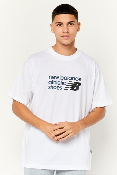 New Balance Men Sportswear Fit Short Sleeve Outdoor T Shirt, White