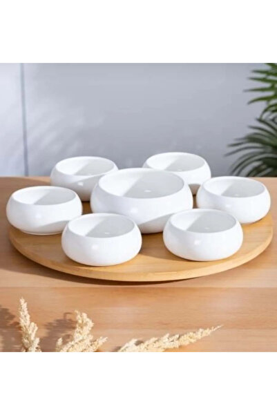 btm home Σετ μπολ 7 τεμαχίων με περιστρεφόμενη βάση από μπαμπού