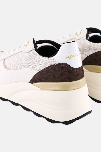 Geox Women Spherica EC13 Lace Up Casual Shoes, White