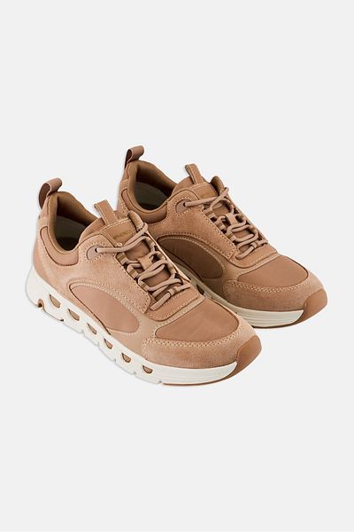 Geox Women Spherica Ecub Lace Up Casual Shoes, Tan