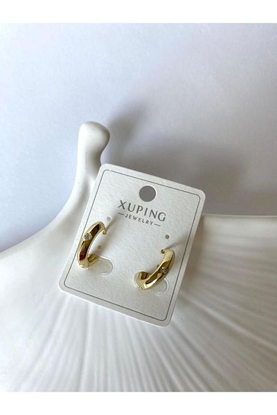 marsel aksesuar Xuping Minimal Dot Stone Gold Earrings