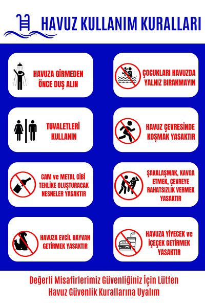 Girl Power 35X50 Pool Rules Foil Printing Warning Sign on 3 mm Dekota