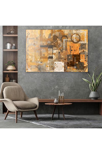 Generic A distinctive wall painting printed on canvas with a hidden wooden frame.