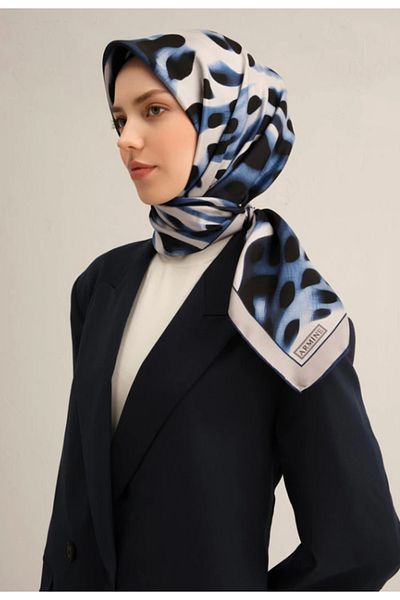 Armine Eșarfă de mătase Sura 9320-33 Bleumarin Model Mixt