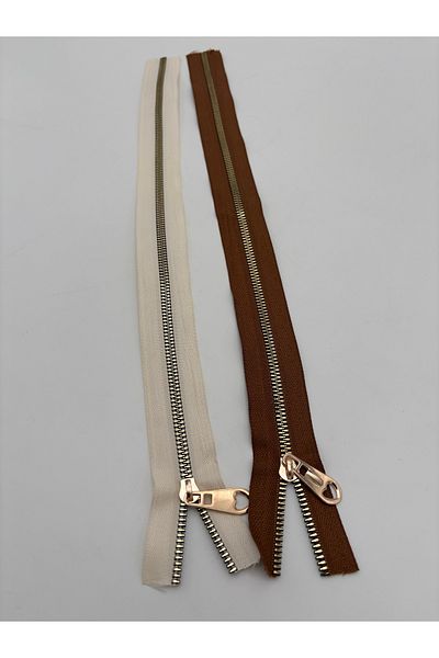 kumasfabrik (45 cm) 2 Pieces Zipper/Bag Zipper/Bag Accessory/S.Kahve-Beige