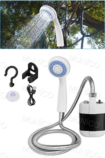 Munico Taşınabilir Duş ABS Elektrik Akülü Dış Mekan Kullanımı için Kamp Duş P...