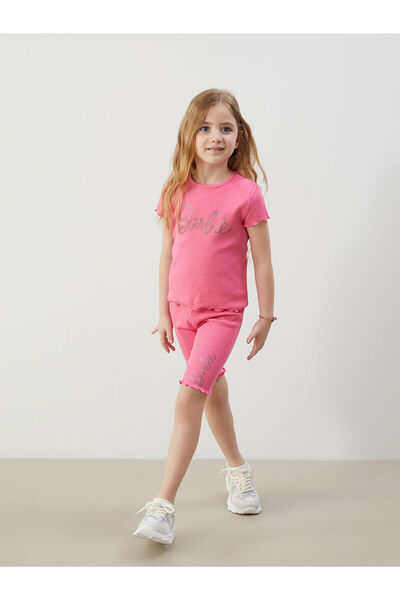 LC Waikiki New Season Elastic Waist Barbie Printed Girls' Leggings 2-Piece