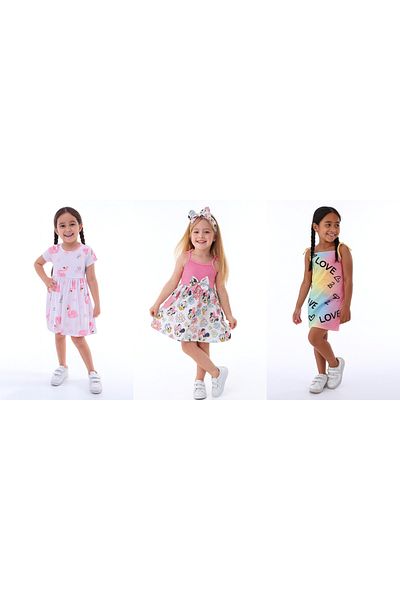 minitrends 3 Pieces 3-Piece Printed Lycra Girl's Dress
