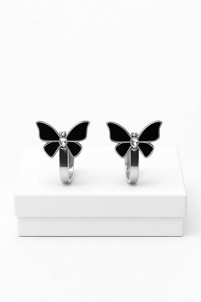 MakeWell Butterfly Design Compression No Piercing Earrings for Non-Pierced Ears