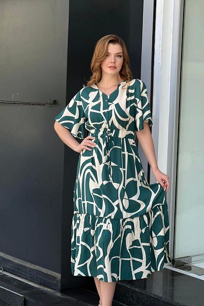 aytemas Patterned Collar Buttoned Dress