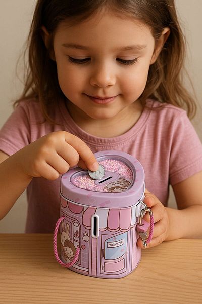 EMKSHOP Cute Locked and Handle Piggy Bank